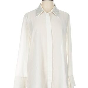 H&M Sheer blouse with Sequin Collar